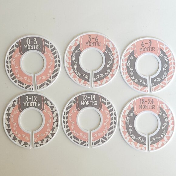 Modish Labels Baby Nursery Closet Dividers Closet Organizers Nursery Decor PINK - Picture 1 of 2